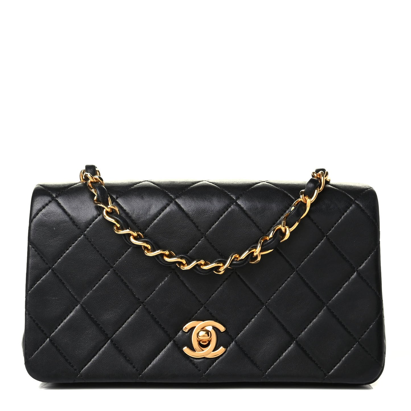 Lambskin Quilted Mini Flap Black