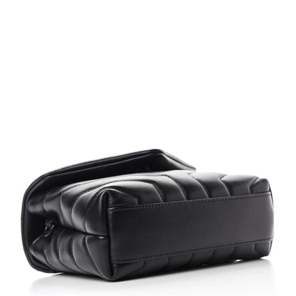 Saint Laurent Calfskin Y Quilted Monogram Toy Loulou Crossbody Bag Black 4 of 12