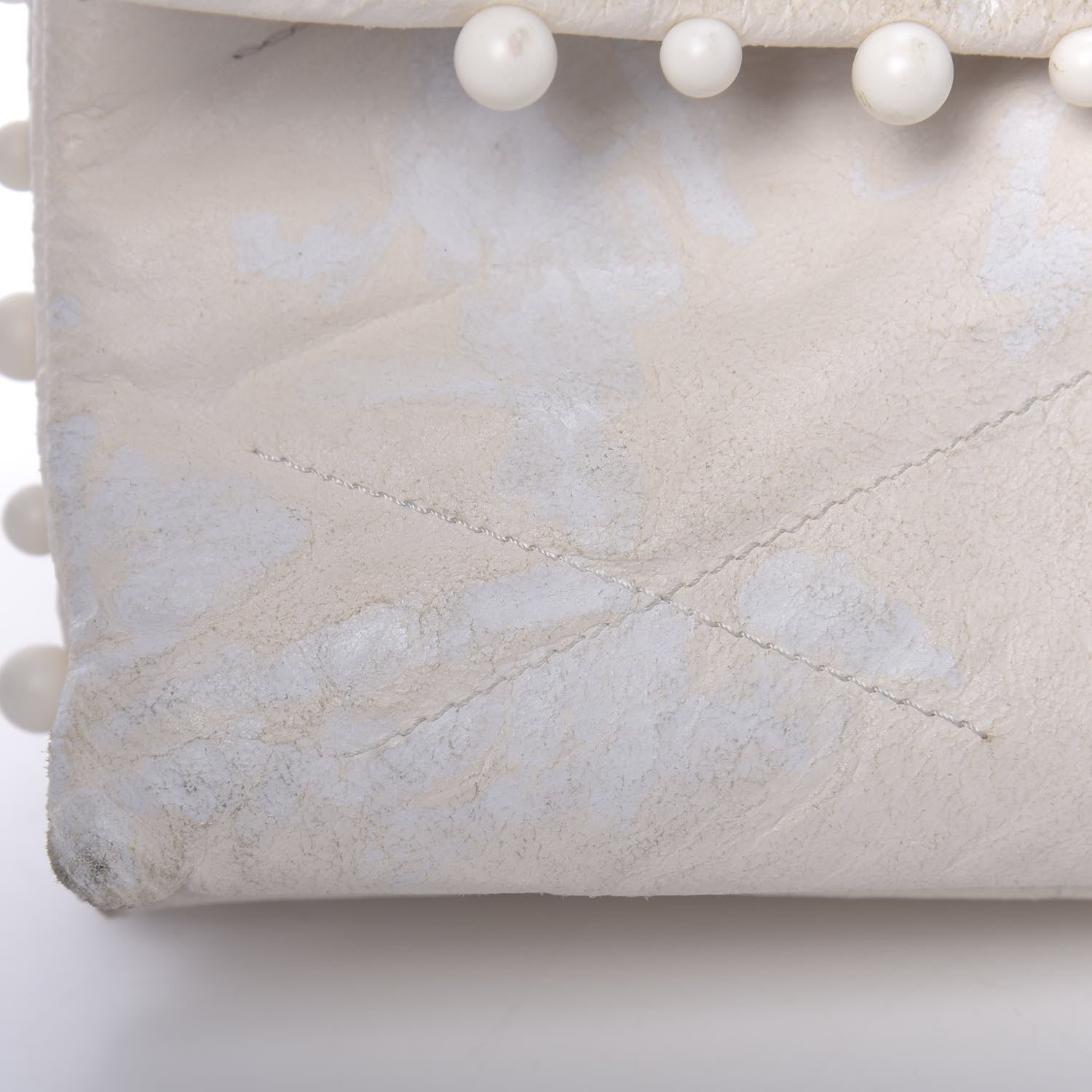 Lanvin Lambskin Quilted Pearl Medium Sugar Flap Shoulder Bag White 11 of 20
