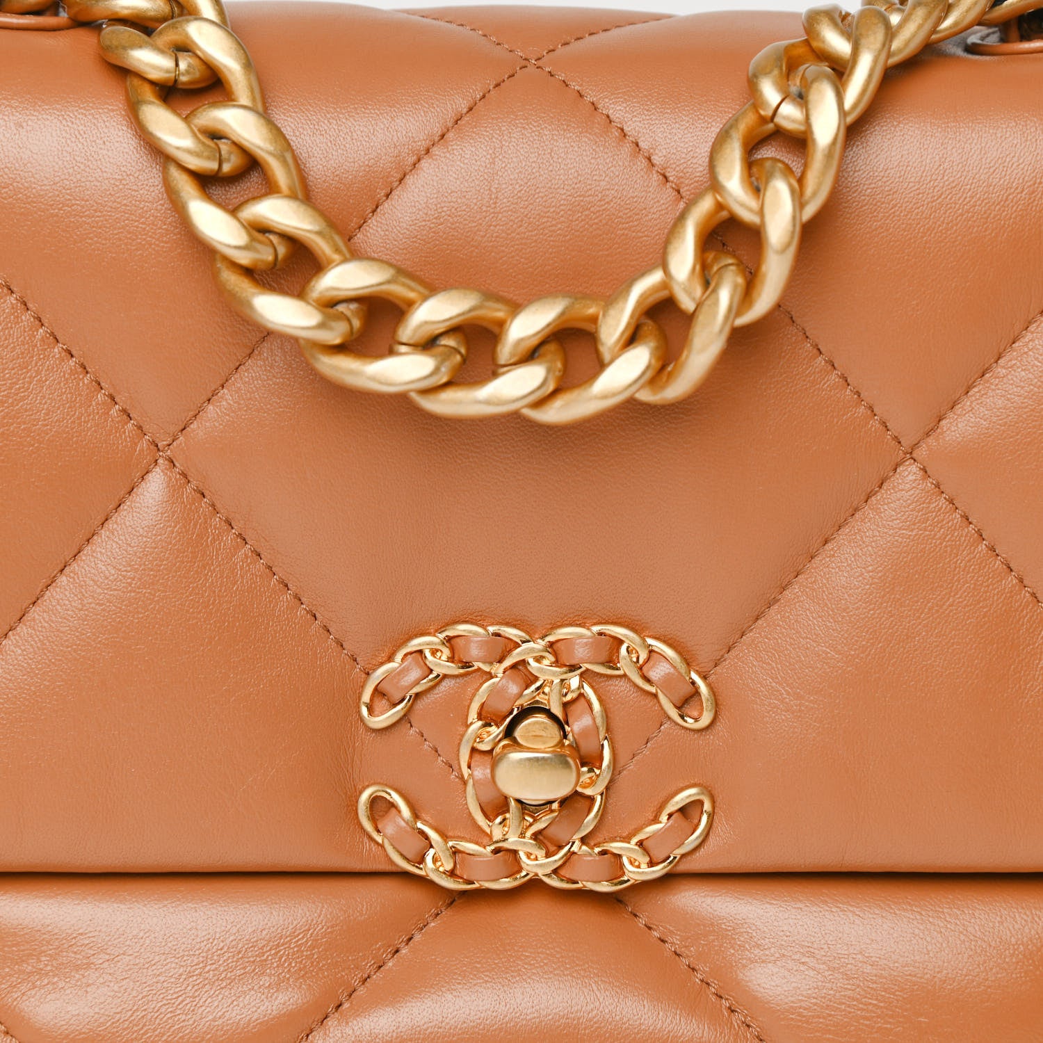Chanel Lambskin Quilted Medium Chanel 19 Flap Brown 8 of 11