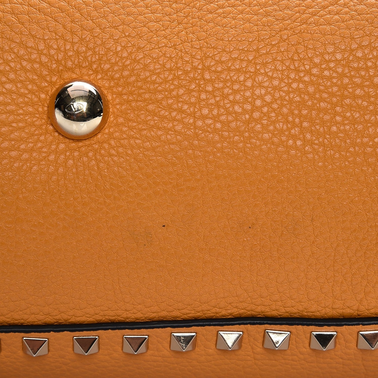 Valentino Garavani Pebbled Calfskin Medium Rockstud Tote Melon Sorbet 10 of 10