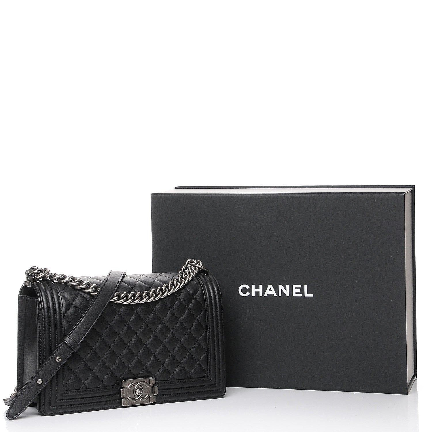Chanel Calfskin Quilted New Medium Boy Flap Black 8 of 8