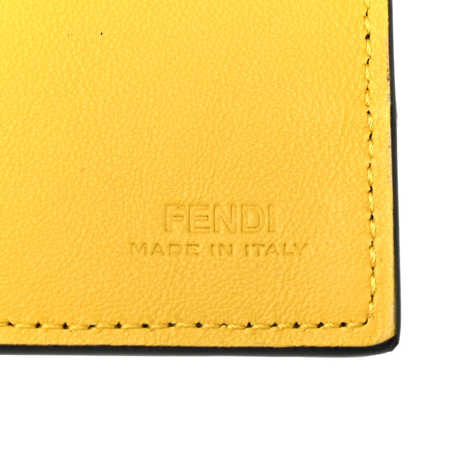 Fendi Vitello Grace Elastic FF Bi-Color Continental Wallet Black Sunflowers 7 of 12