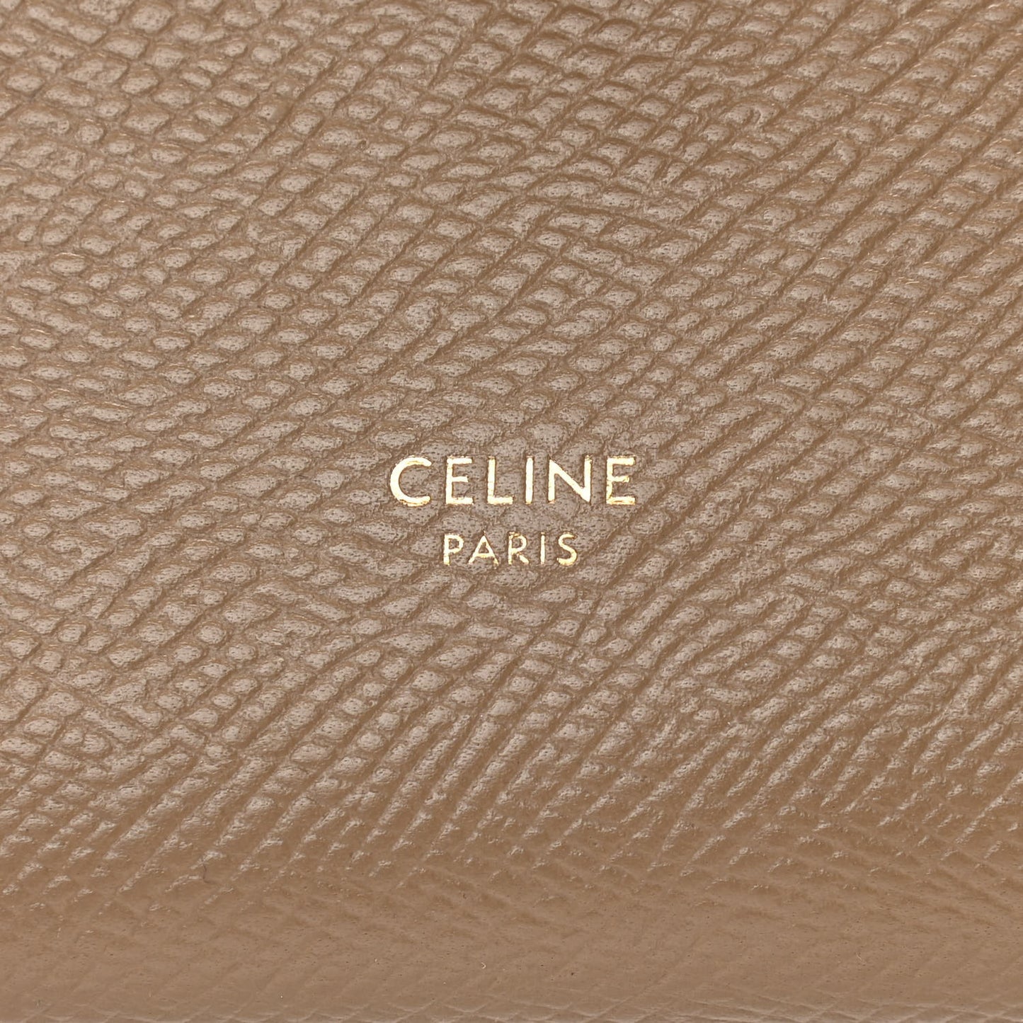 Grained Calfskin Large Multifunction Strap Wallet Taupe