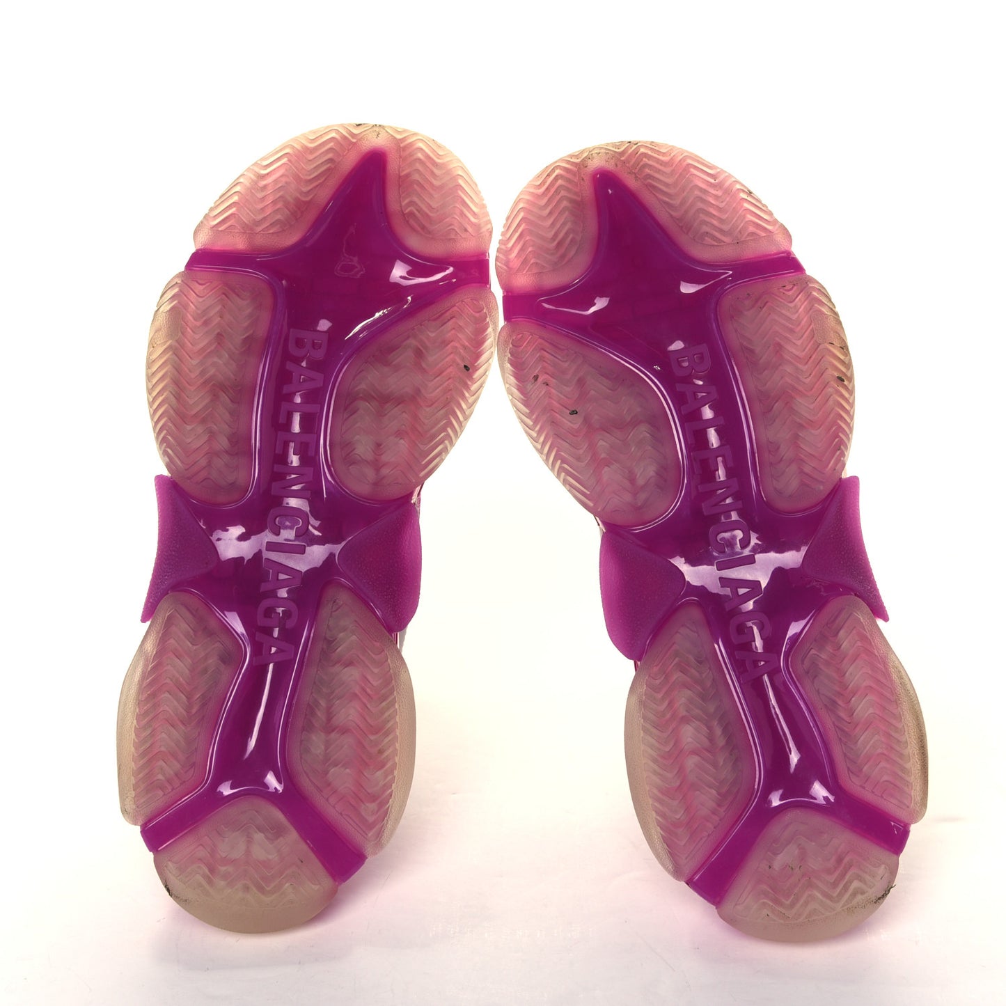 Fabric Mesh Clear Sole Womens Triple S Sneakers 41 White Pink