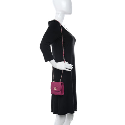 Chanel Lambskin Quilted Mini Trendy CC Clutch With Chain Fuchsia 2 of 11