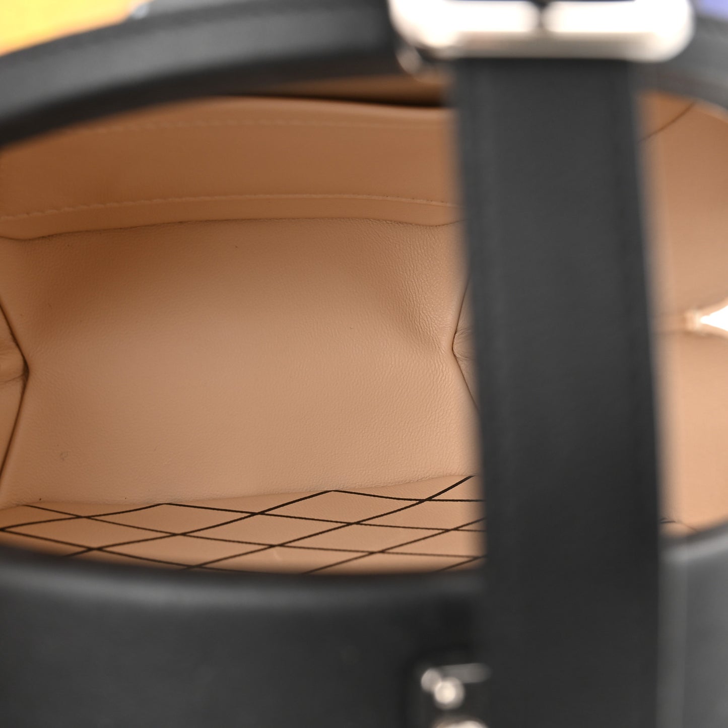 Calfskin Splash Print Petite Boite Chapeau Black