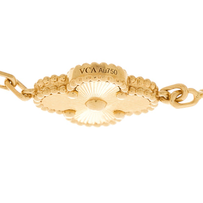 Van Cleef & Arpels 18K Yellow Gold 5 Motifs Guilloche Vintage Alhambra Bracelet 3 of 4
