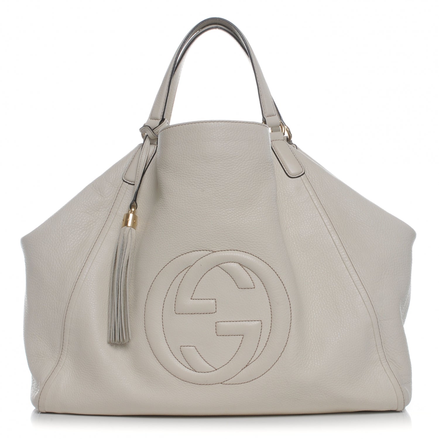 Gucci Pebbled Calfskin Large Soho Shoulder Bag Off White 1 of 10