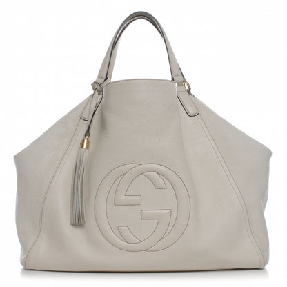 Gucci Pebbled Calfskin Large Soho Shoulder Bag Off White 1 of 10