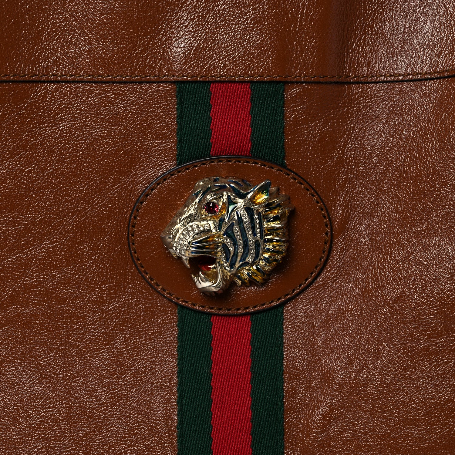 Gucci Calfskin Large Rajah Chain Tote Cuir 8 of 12