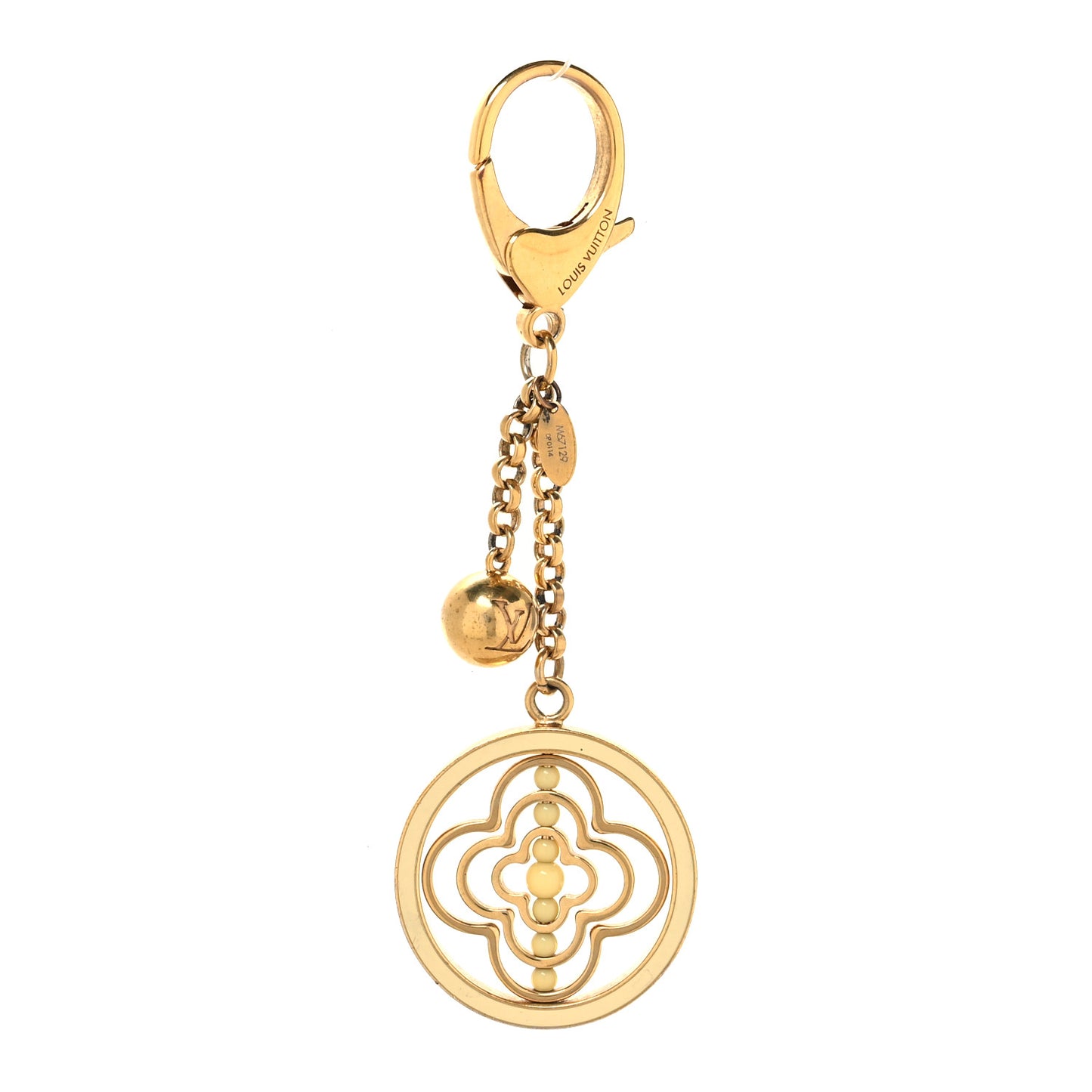 Whirly Flower Bag Charm Ivory