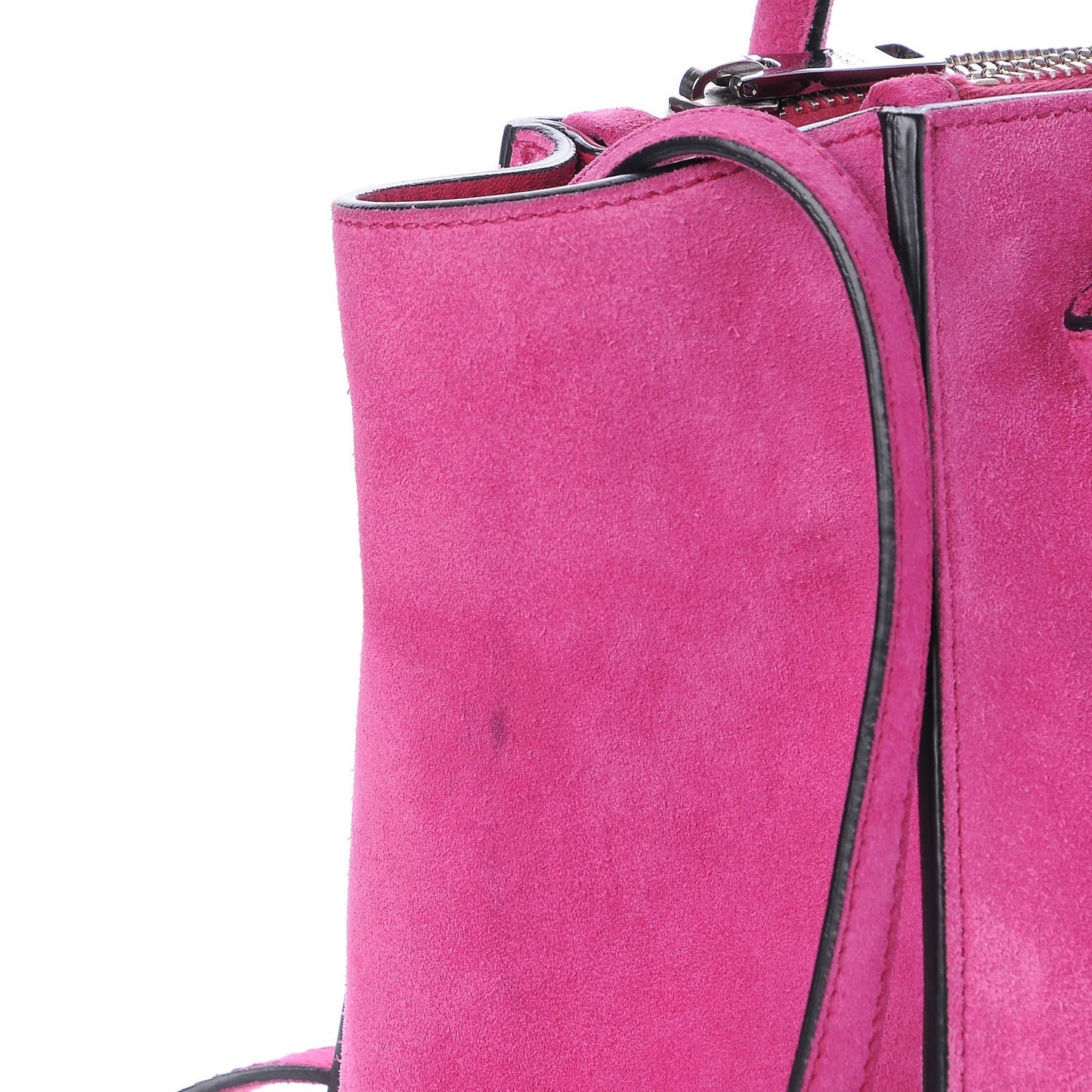 Scamosciato Suede Twin Pocket Tote Fuxia