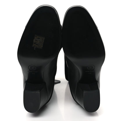 Chanel Calfskin CC Fold Over Boots 39 Black 6 of 9