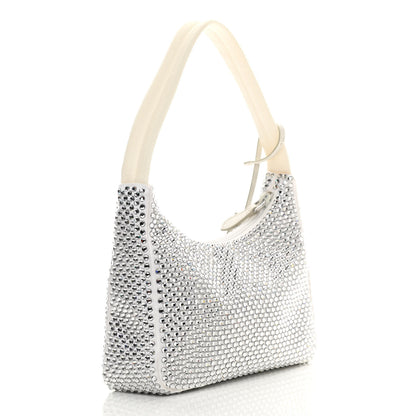 Prada Satin Crystal Mini Re-Edition 2000 Bag White 3 of 11