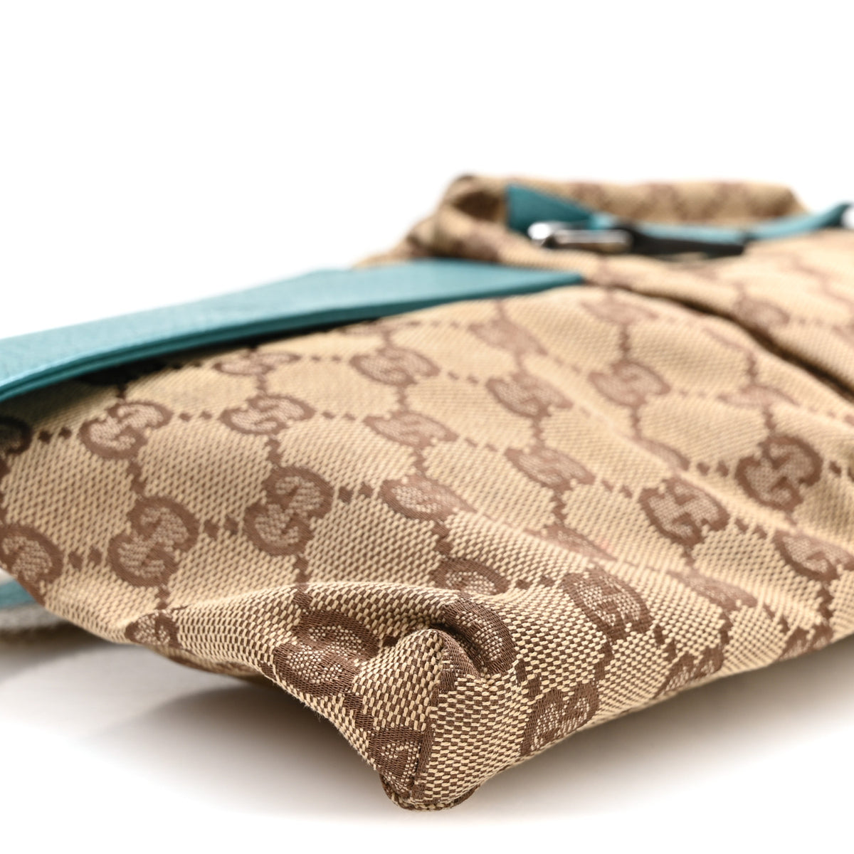 Gucci GG Monogram Web Double Pocket Belt Bag Turquoise 9 of 10