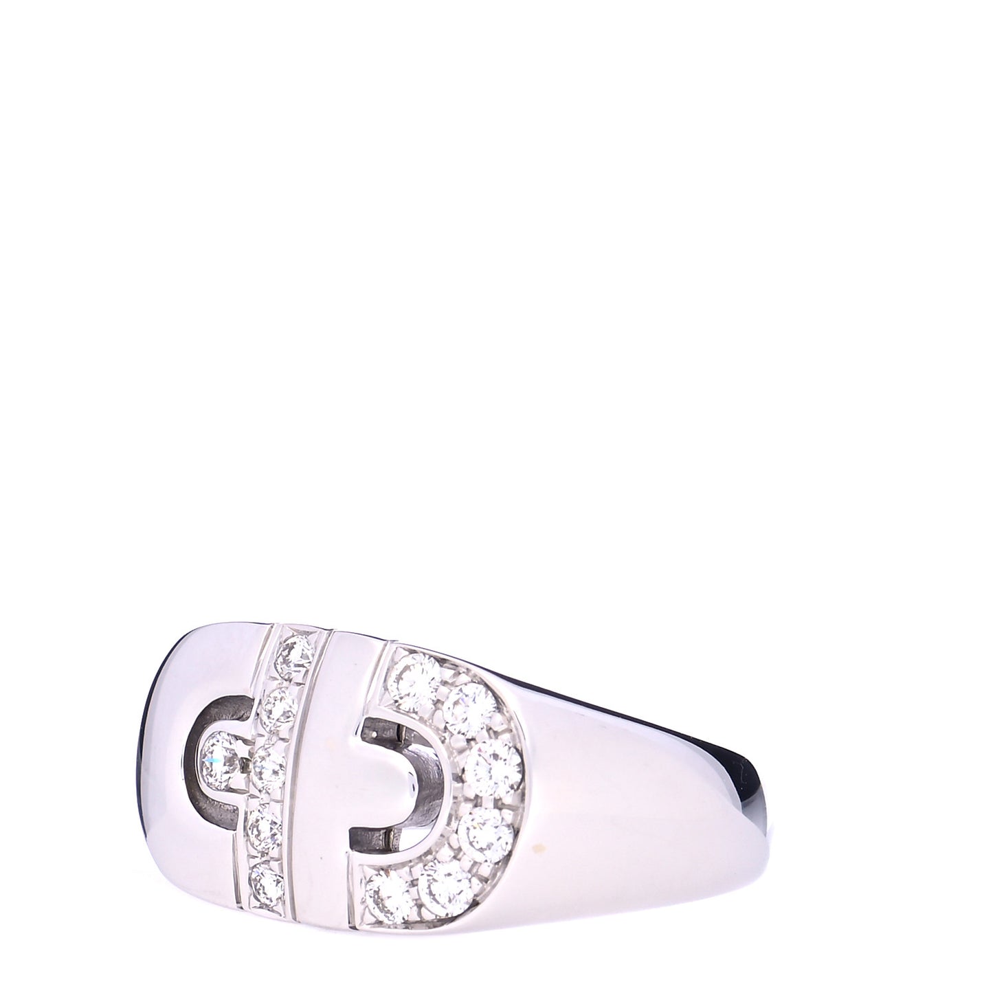 18K White Gold Diamond Parentesi Ring 54 6.75