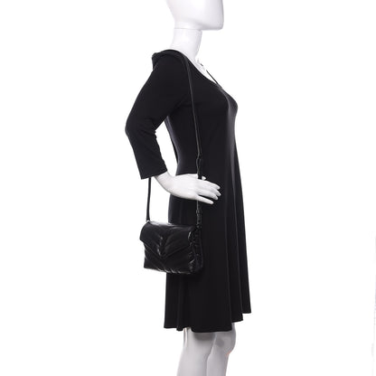 Saint Laurent Calfskin Y Quilted Monogram Toy Loulou Crossbody Bag Black 2 of 9