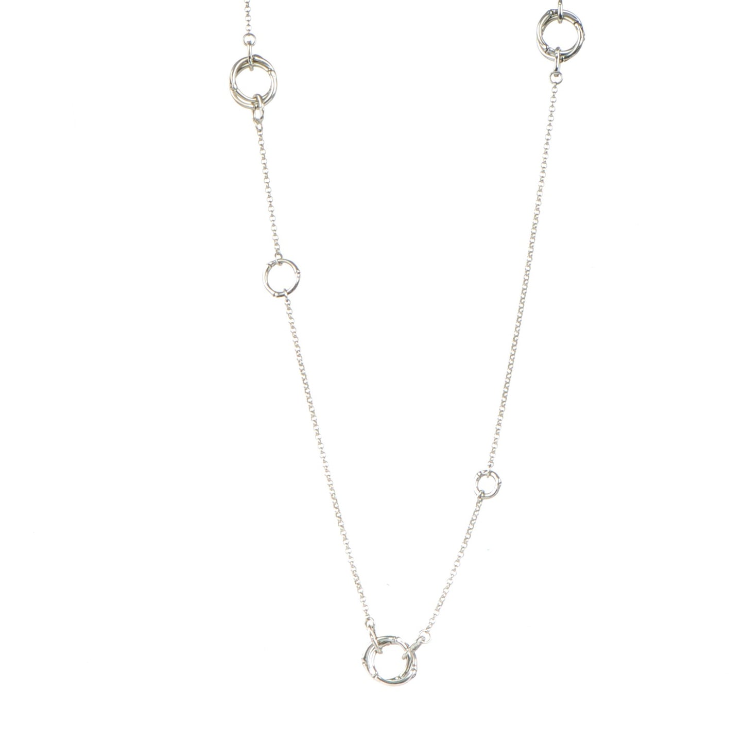 Sterling Silver Bamboo Sautoir Necklace