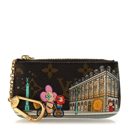 Louis Vuitton Monogram 2022 Christmas Animation Paris Key Pouch Pink 1 of 9