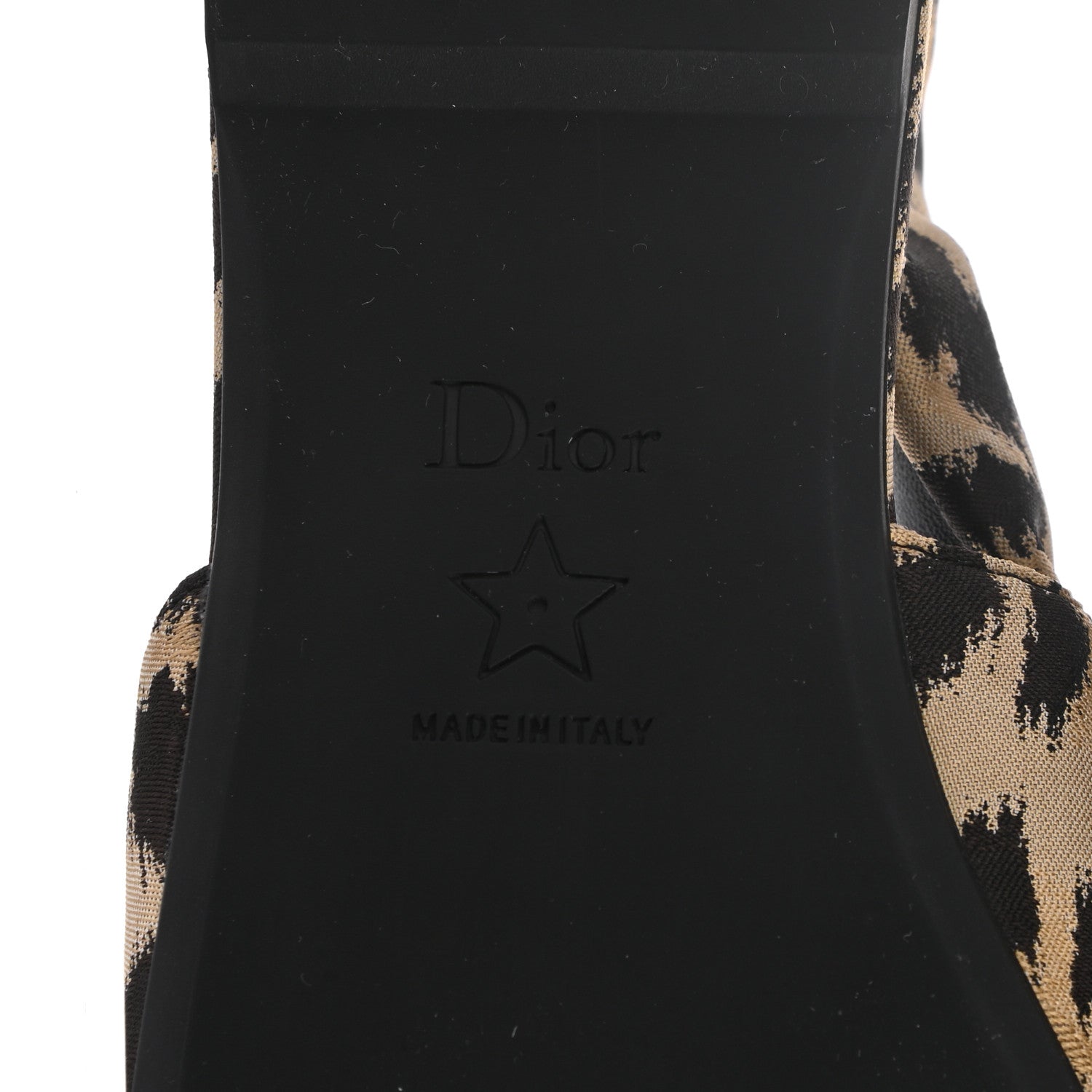 Christian Dior Nylon Leopard Print Mizza Slingback Flat 39 Beige Multicolor 6 of 10
