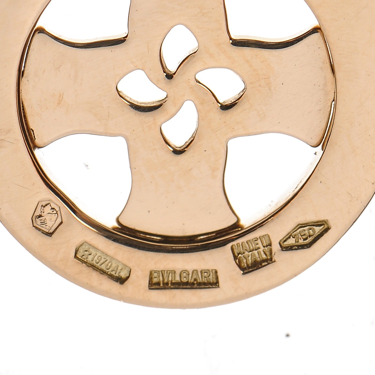 Bulgari 18K Yellow Gold Tondo Cross Charm Pendant 3 of 3