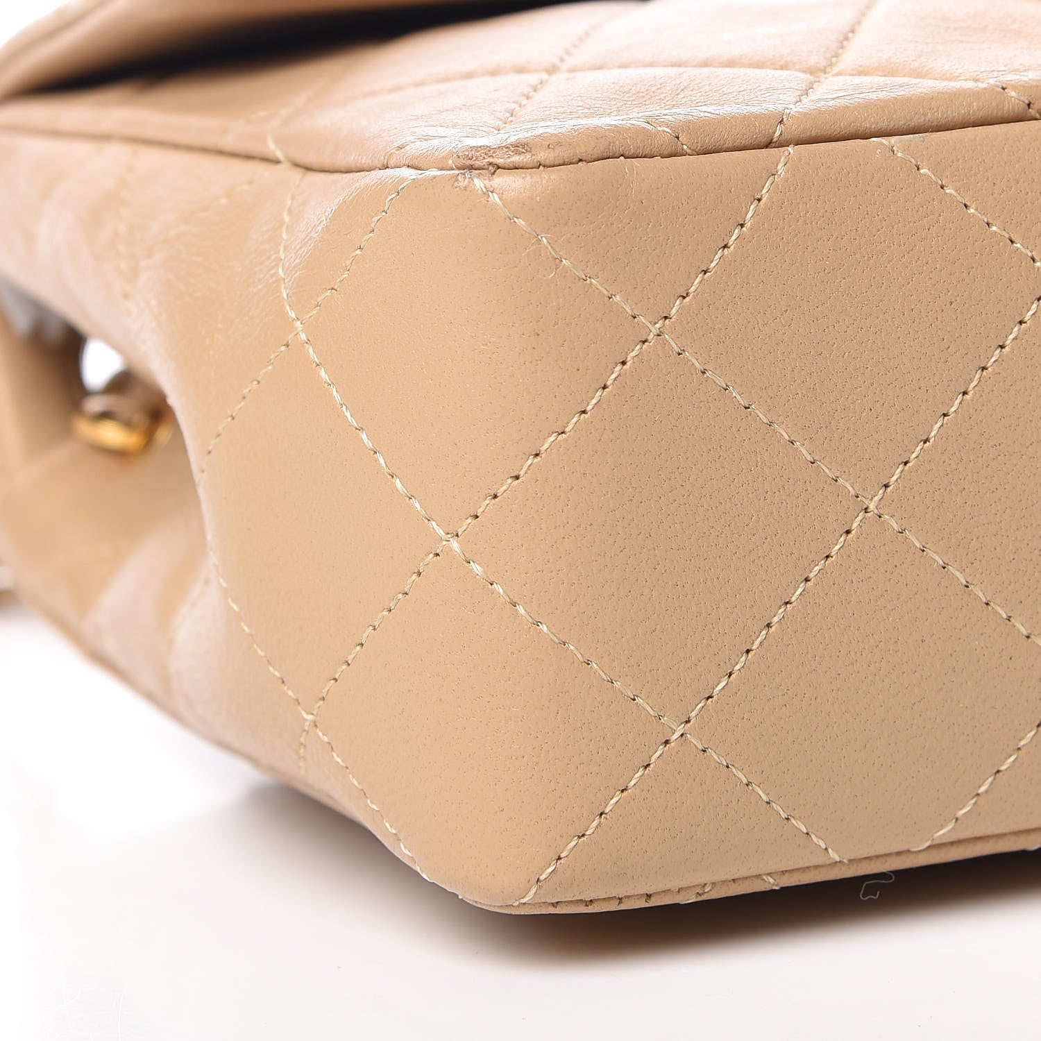 Chanel Lambskin Quilted Mini Square Flap Beige 8 of 15