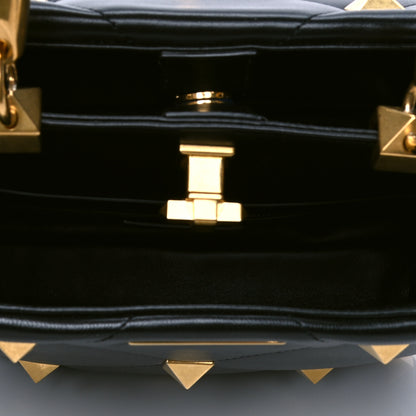 Valentino Garavani Nappa Roman Stud The Handle Bag Black 4 of 5