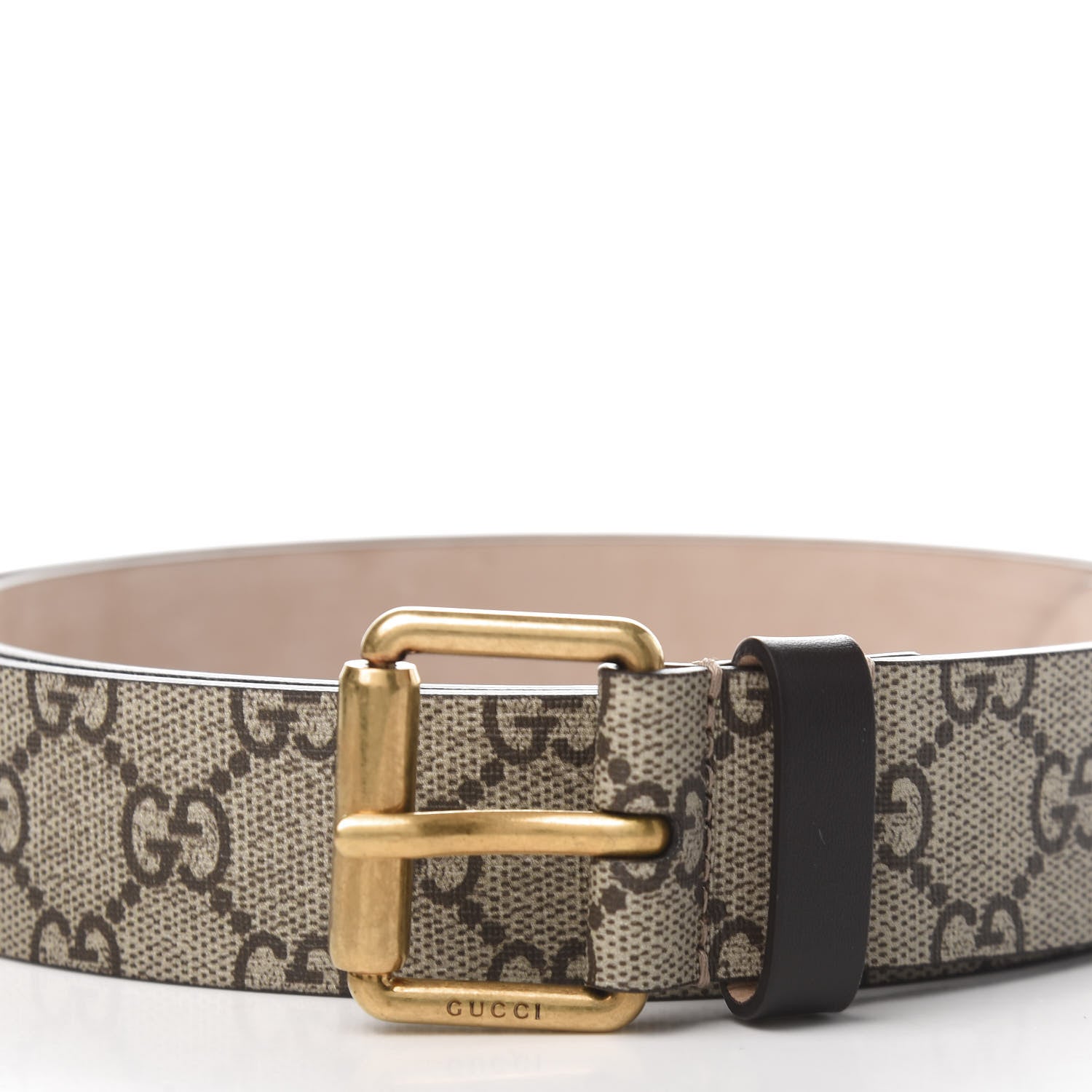 Gucci GG Supreme Monogram Selleria Calfskin Tiger 35mm Belt 110 44 Beige Ebony Multicolor Cocoa 6 of 7