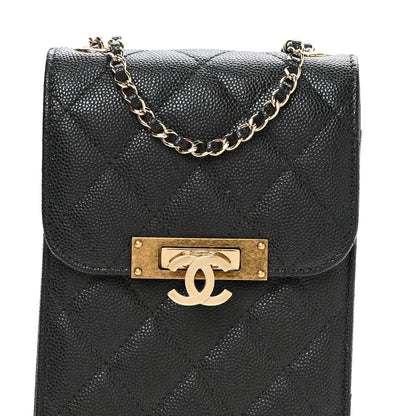 Chanel Caviar Quilted Golden Class Phone Holder Black 9 of 12