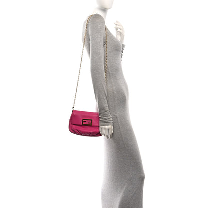 Fendi Vitello Flamingo Fendista Pouchette Crossbody Lampone 2 of 10