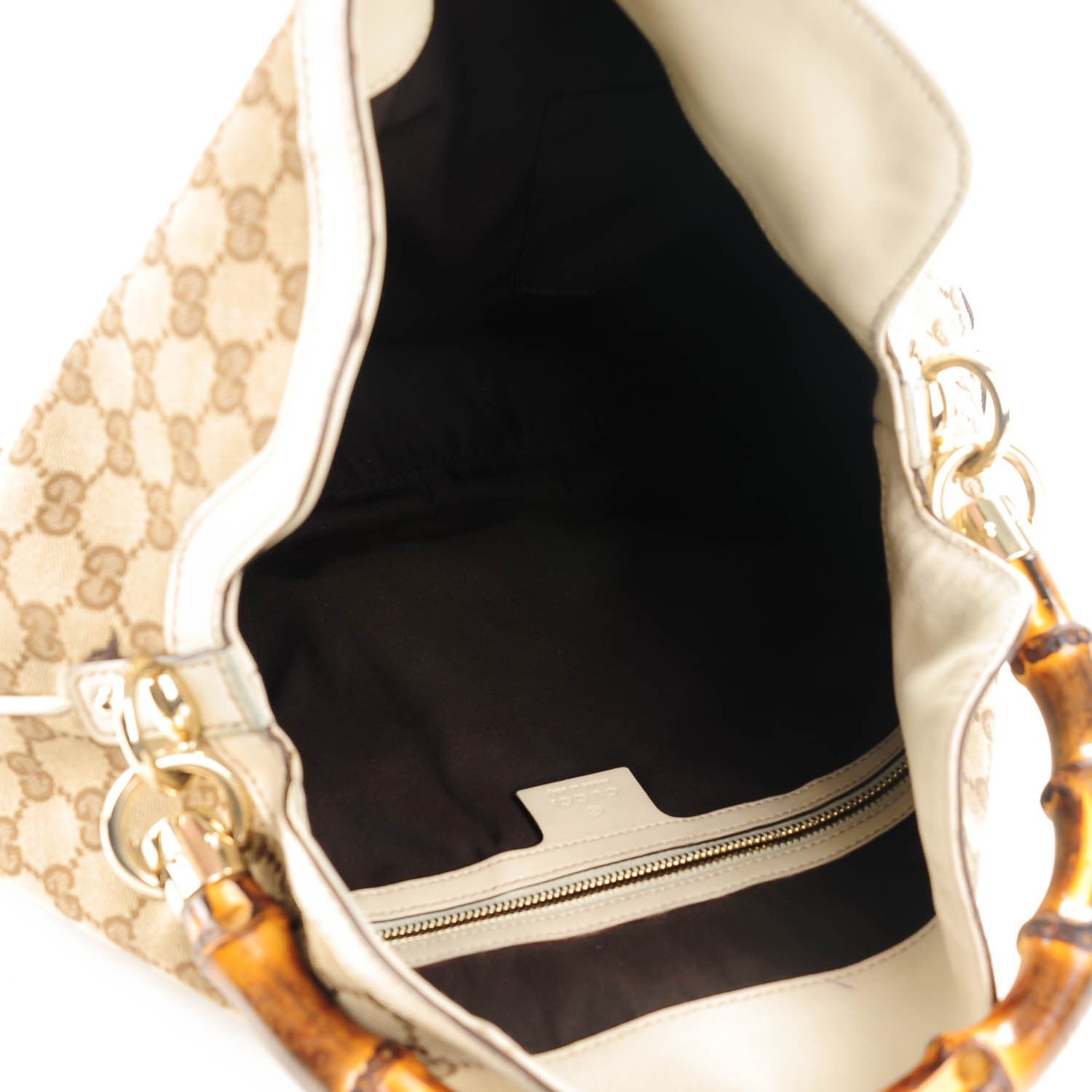 Gucci Monogram Medium Peggy Bamboo Top Handle Bag Off White 5 of 9