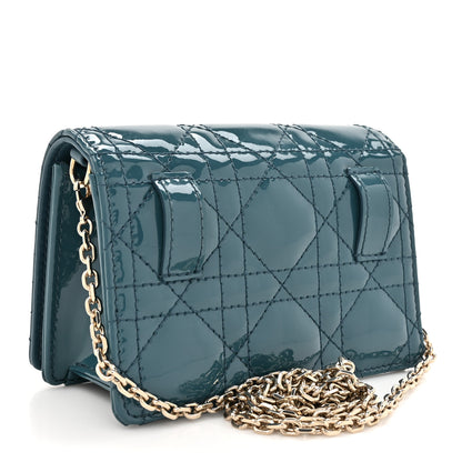 Christian Dior Patent Cannage Nano Lady Dior Pouch Turquoise 3 of 10