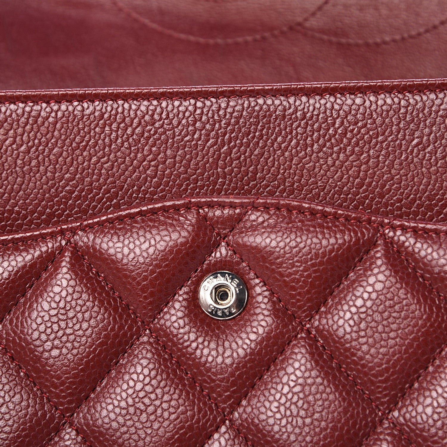 Chanel Caviar Quilted Jumbo Double Flap Dark Red 7 of 17
