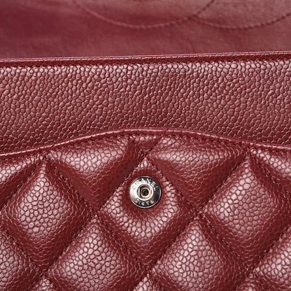 Chanel Caviar Quilted Jumbo Double Flap Dark Red 7 of 17