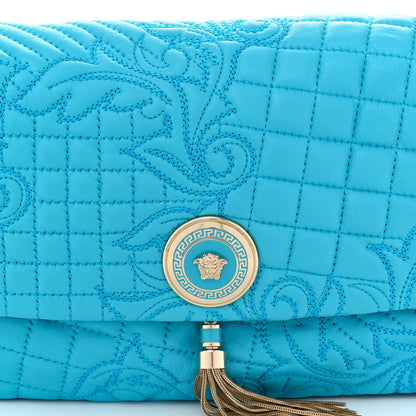 Versace Nappa Barocco Quilted Vanitas Medea Shoulder Bag Blue 7 of 10