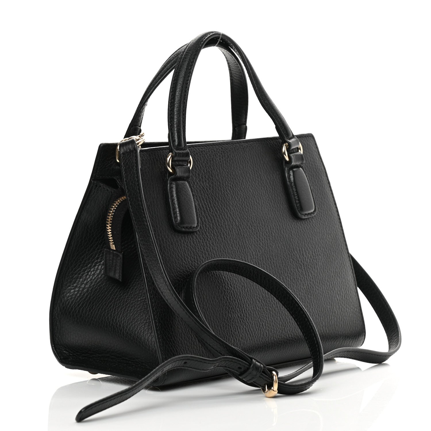 Gucci Dollar Calfskin Medium Soho Top Handle Satchel Black 3 of 13