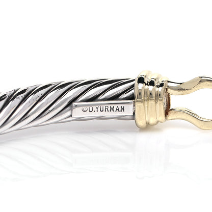David Yurman Sterling Silver 14K Yellow Gold 5mm Cable Classic Buckle Bracelet 6 of 6