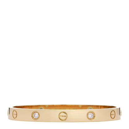 Cartier 18K Yellow Gold 4 Diamond LOVE Bracelet 16 1 of 9