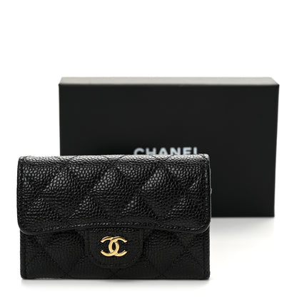 Chanel Caviar Quilted Flap Card Holder Wallet Black 9 of 9