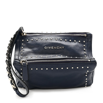 Givenchy Calfskin Studded Pandora Wristlet Blue 1 of 7