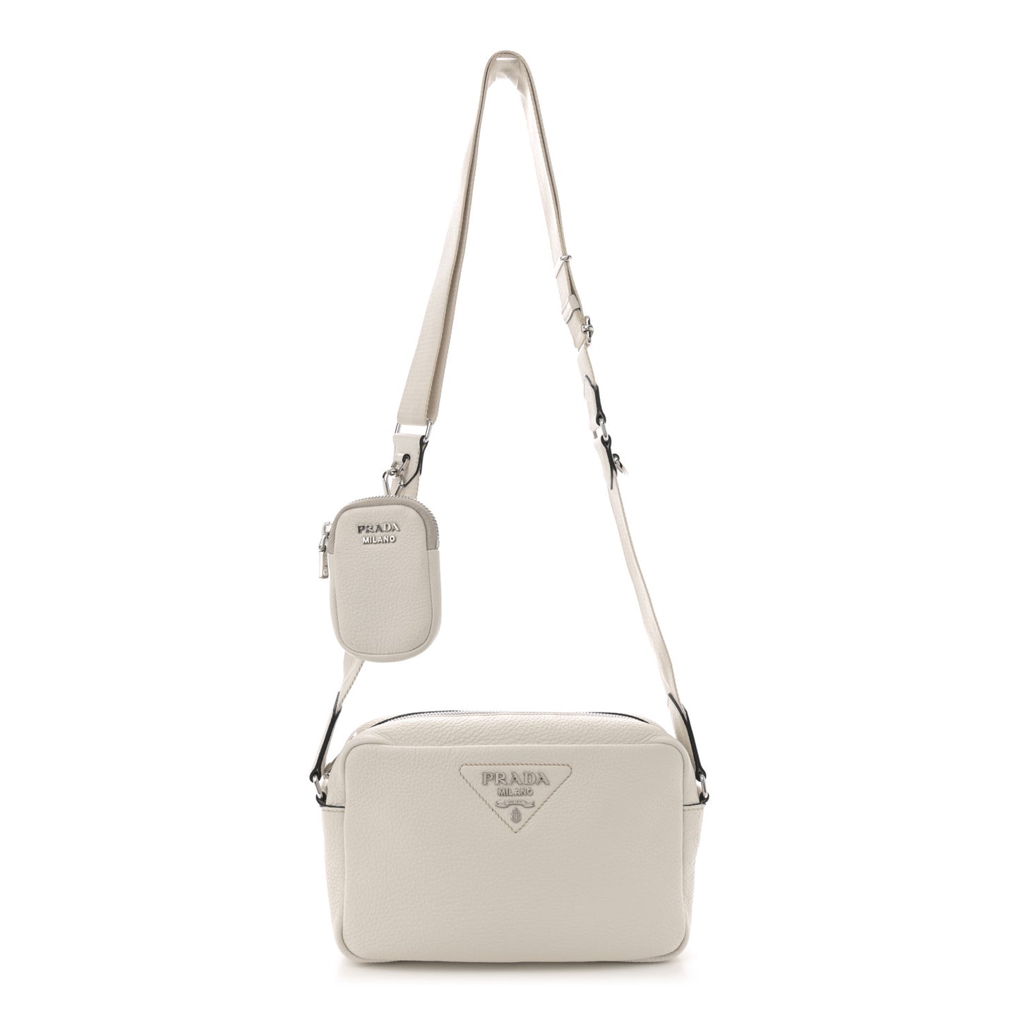 Vitello Daino Crossbody White