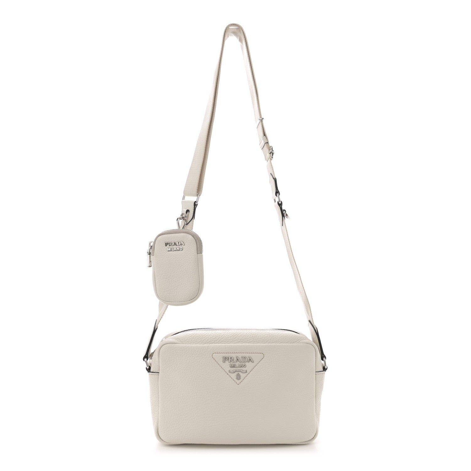 Prada Vitello Daino Crossbody White 1 of 11