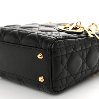 Christian Dior Lambskin Cannage Mini Lady Dior Black 10 of 10