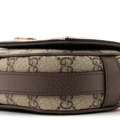 Gucci GG Supreme Monogram Web Mini Ophidia Flap Shoulder Bag Brown 10 of 11