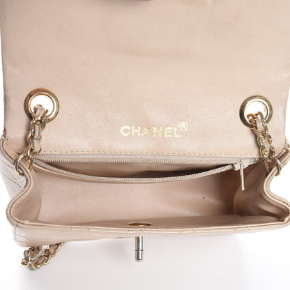 Chanel Lambskin Quilted Mini Rectangular Flap Beige 5 of 17