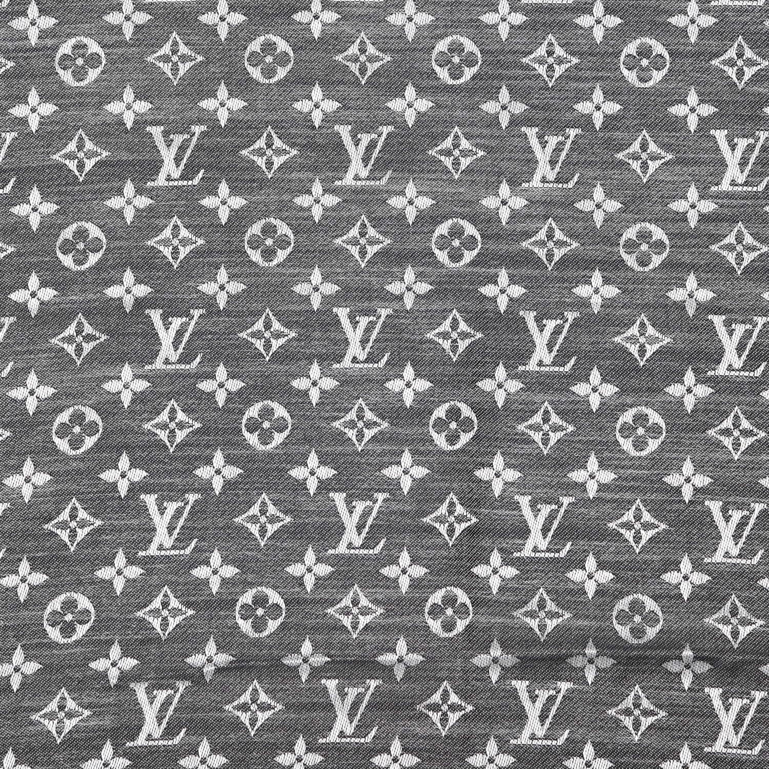 Louis Vuitton Wool Silk Monogram Denim Shawl Black 2 of 5