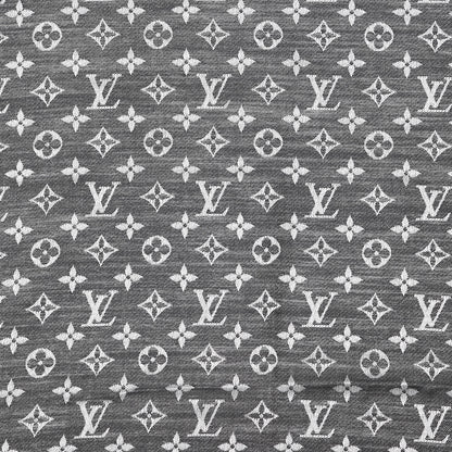 Louis Vuitton Wool Silk Monogram Denim Shawl Black 2 of 5