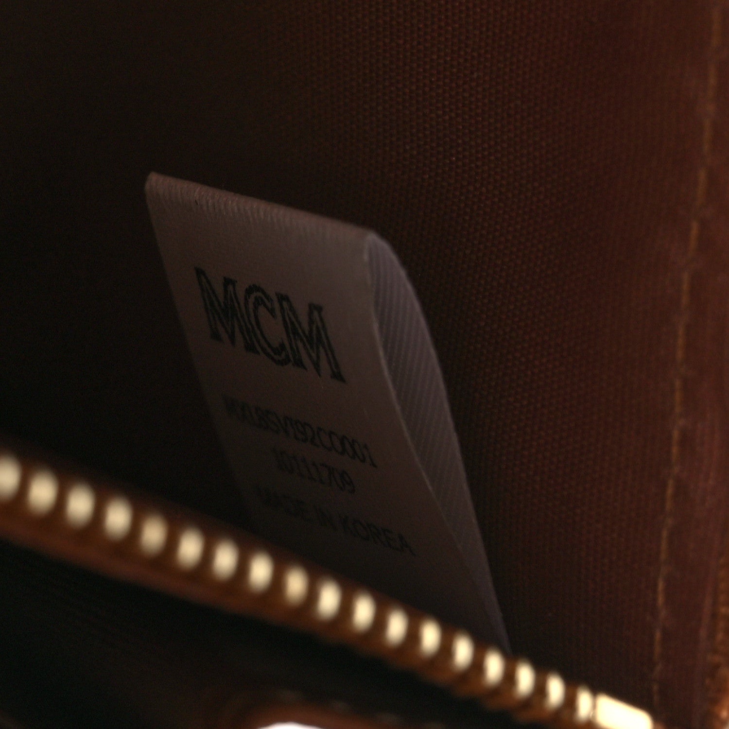 MCM Visetos Large Zip Around Wallet Cognac 7 of 9