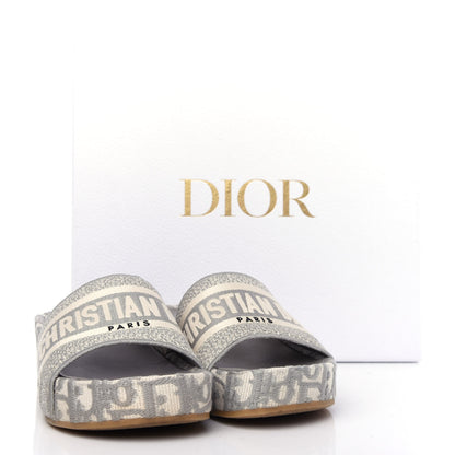 Christian Dior Oblique D-Way Platform Sandal 37 Grey Stone 11 of 11